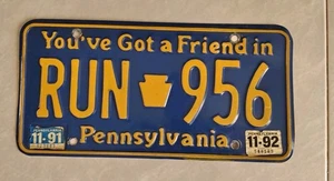 Targa Metallo Vintage Pennsylvania '91 You've Got a Friend Collezione Auto epoca - Foto 1 di 3