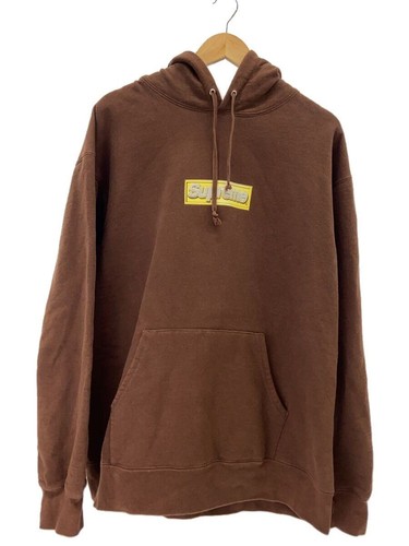 Supreme Felpa con Cappuccio Bling Box Logo XL Cotone BRW Schiena Rialzata Usata