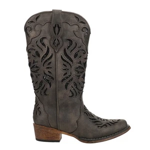 Roper Riley Glitz Snip Toe Cowboy Womens Grey Casual Boots 09-021-1566-3401 - Picture 1 of 5