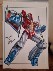 Original Starscream Comic Sketch Transformers G1 Kunstskizze von Aurelio Rigoni - Bild 1 von 4