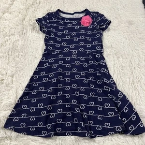 jumping beans girls blue nautical sundress 6 pop of pink heart - Picture 1 of 8