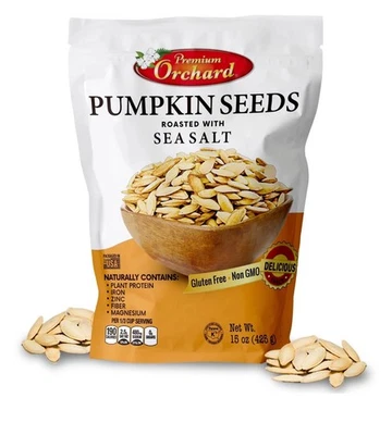 Roasted Pumpkin Seeds To Eat In Shell By Premium Orchards Mixed Nuts - - Image 1 of 3