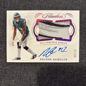 2018 Panini Flawless - Patch Autographs Nelson Agholor #PA-NA Ruby /15 (AU, MEM) - Picture 1 of 2