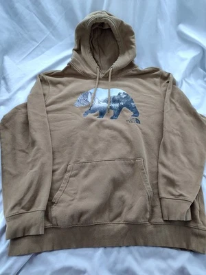 The North Face Hoodie Sweatshirt Mens XXL Brown Graphic Bear Logo Pullover Cozy - Image 1 of 4