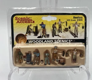 2002 Scenic Accents Ho Scale # A1828 Roofers 5 Painted Figures New in Package - Picture 1 of 4