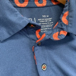 Phish Phishman Donut Section 119 Performance Golf Shirt Sz M Navy Blue Red Donut - Imagen 1 de 8