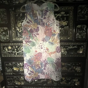 Women’s Size S/P Tommy Bahama Sleeveless Linen Blend Dress With Tropic Print New - Picture 1 of 9