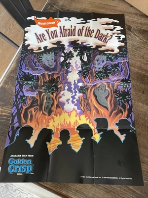 Vintage 1994 Nickelodeon Are You Afraid of the Dark ? Golden Crisp Cereal Poster - Image 1 of 4