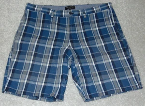 Pantalones Cortos Banana Republic Aiden Frente Plano Para Hombre 38 Algodón Azul A Cuadros - Imagen 1 de 10