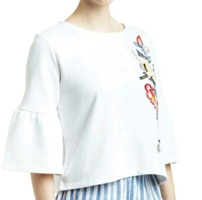 Blusa RAMPAGE Romeo&Julieta Juniors Floral Bordada Volantes Manga Campana Nueva Foto 1 de 4