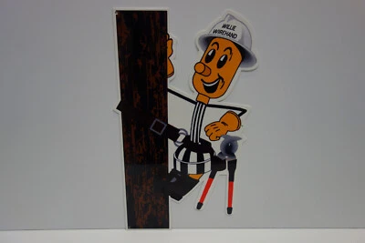 Willie Wiredhand Friend Reddy Kilowatt! POLE CLIMBER STEEL ENAMEL SIGN 18" X11" - Image 1 of 3
