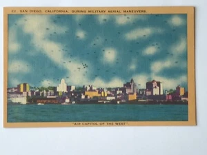 Postal CA San Diego Militar Maniobras Aéreas Capitolio Aéreo del Oeste 1930’s - Imagen 1 de 2