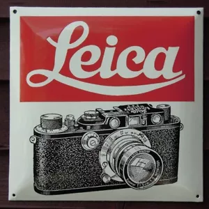 Leica Big Enamel Sign 40 x 40 cm Handmade - Picture 1 of 15