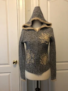 BDG womens gray wool hoodie sweater full zip - Picture 1 of 10