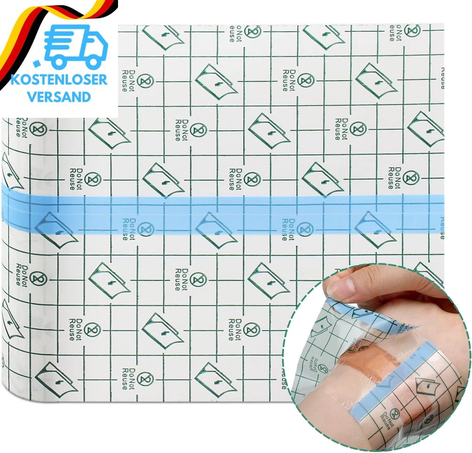 DYROE Duschpflaster Wasserfest Pflaster Groß Rolle, Tattoo Folie Heilung 15Cm*3M, Wass