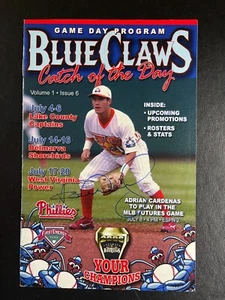 Adrian Cardenas Signed Blue Claws Baseball Program Game Day Autograph  - Picture 1 of 1