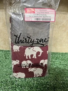 Bandolera Thirty One Call Me Tejido Safari Nueva con Etiquetas Elefante Borgoña Marrón - Imagen 1 de 5