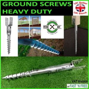 GROUND SCREWS FENCE POST Spike Support Holder Anchor Screw 70/80/90/100/120mm - Picture 1 of 18