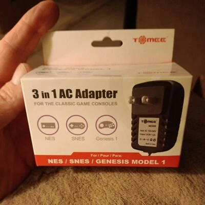 Genesis / SNES / NES 3-in-1 Universal AC Adapter - Tomee. New. Ships free - Image 1 of 4