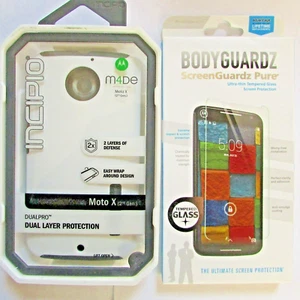 Custodia rigida Incipio Dual Pro MOTO X 2a generazione bianca con schermo Bodyguardz omaggio - Foto 1 di 12