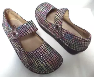 Algeria Pal 545 Leather Mary jane hook loop comfort wedge shoes Size Sz 39 8 - Picture 1 of 16