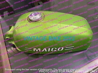 Tanque de gasolina de combustible de acero verde Maico MD 250 1971-83 + tapa/APTO PARA Foto 1 de 2