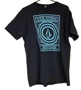 Camiseta negra de manga corta Volcom Stone para hombre talla L logotipo grande gráfico algodón - Imagen 1 de 8