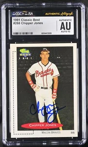 1991 Classic Best #268 Chipper Jones Autograph RC CGC AU x JSA 10 - Picture 1 of 2