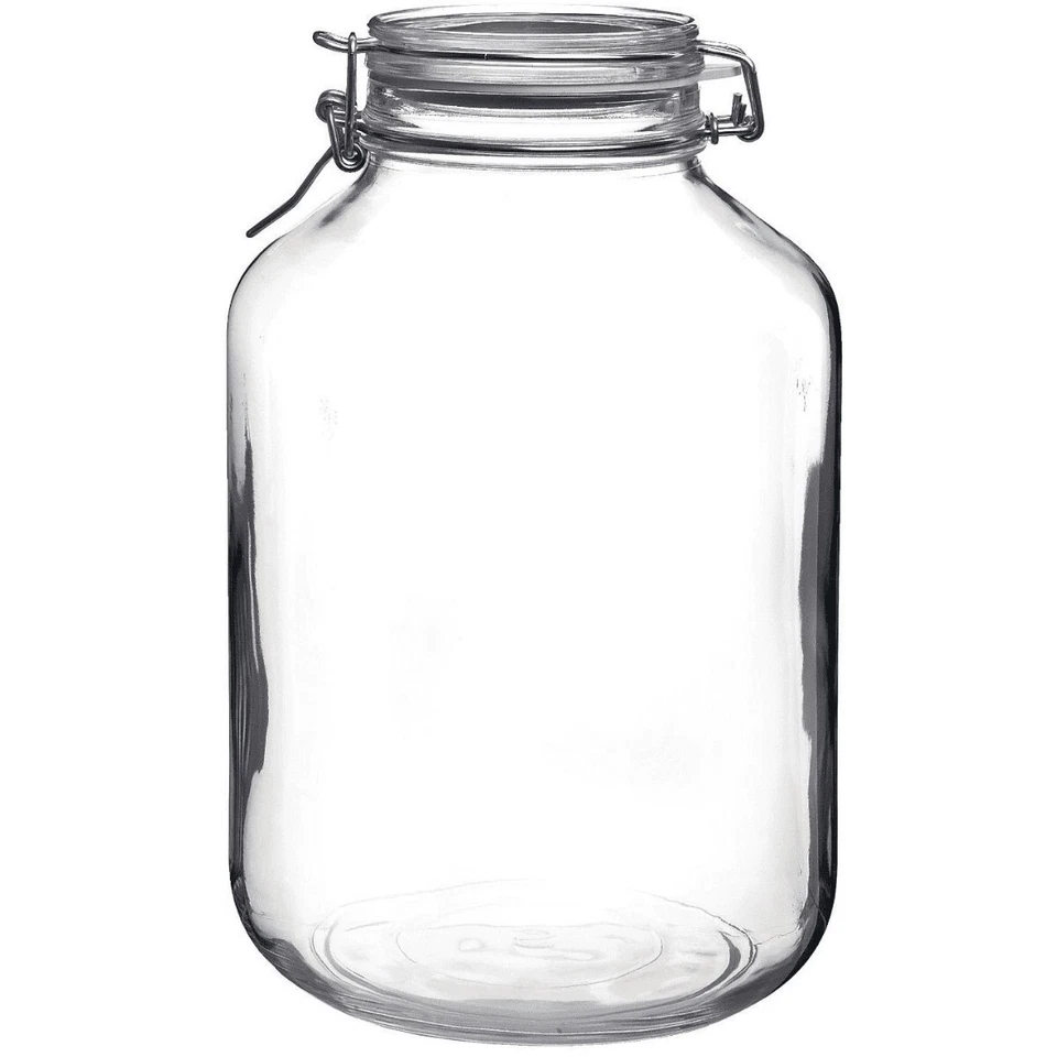 AUFBEWAHRUNGSBEHÄLTER Bormioli Rocco vidrio para planchar alambre Fido con anillo de goma y tapa de vidrio 5000 ml