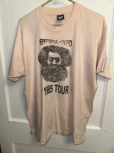 Grateful Dead 1985 Tour Tshirt Jerry Mens XL Light Pink Vintage  - Picture 1 of 4