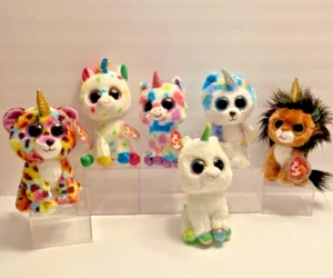TY BEANIE BOOS 6" UNICORNS LOT RAMSEY PIXY GISELLE WISHFUL HARMONIE HELENA MWMT - Picture 1 of 4