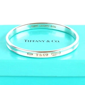 Tiffany & Co. 1837 plata esterlina 925 brazalete pulsera auténtico sin caja - Imagen 1 de 5
