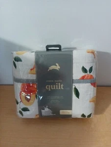 Red Rovr Cotton Muslin Quilt Multi Layer Baby Blanket 44"x44" Peach Design New - Picture 1 of 6