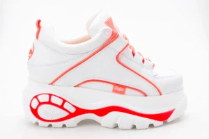Buffalo Classic Low 1533089 Damen Sneaker Schuhe weiß-orange - Picture 1 of 6