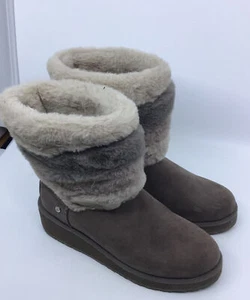London Fog Collection Women’s Winter Boots Sz 8M Beige Faux Fur Chilly - Picture 1 of 6
