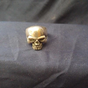 Men's 925 Sterling Silver Size 14 Punk Rock Metal Biker Retro Vintage Skull Ring - Picture 1 of 6