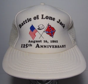1980s Vintage US Civil War Battle of Lone Jack Missouri MILITARY TRUCKER HAT CAP - Picture 1 of 11