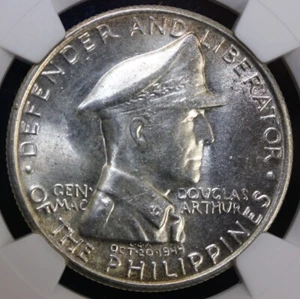 1947-S S1-PESO PHILIPPINES DOUG MACARTHUR NEAR-GEM NGC MS64 - Picture 1 of 4
