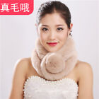 Winter Women's 100% Real Rabbit Fur Scarf Knitted Neck Warm Collar Scarves Wraps