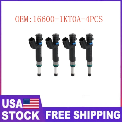 4Pcs Fuel Injectors for Nissan Versa Note 2014-2016 1.6L HR16DE 16600-1KT0A US - Image 1 of 4