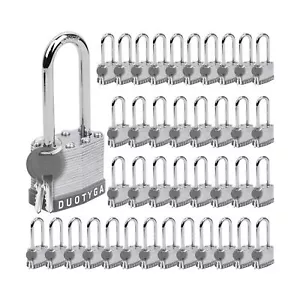 Laminated Keyed Padlock, Keyed Alike Locks, 1-9/16”(40mm) Wide, Long Shack - Picture 1 of 7