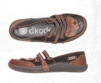 DKODE ballerines cuir bicolore marron P 38 TBE - Photo 1/4