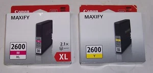 2 x Canon genuino 2600/2600XL mag (XL), cartuchos amarillos - MB5460,iB4060,MB5360+ - Imagen 1 de 1