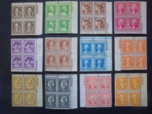 #704-715 1932 WA-BICENTENNIAL Plate Blocks MNH OG VF CV $372 "Incs New Mounts" - Picture 1 of 5