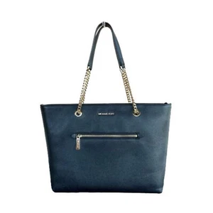 Michael Kors Jet Set Item Medium Front Pocket Chain Tote Bag Purse (Black) 35F2G - Picture 1 of 8