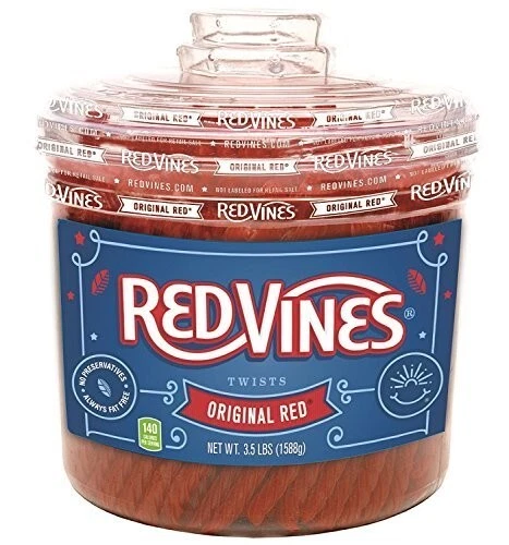 Red Vines - Torções vermelhas originais, banheira de 5,5 lb - Imagem 1 de 1