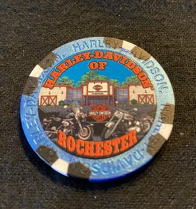 Rochester, New Hampshire Harley Davidson Poker Chip / Metallic Blue - Bild 1 von 3