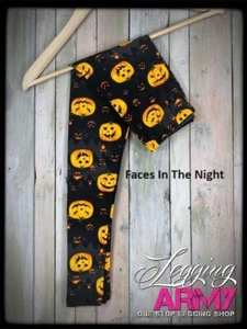 Faces In The Night- Kids Legging Army Leggings- S/M Fit Ages 4-7 - Picture 1 of 1