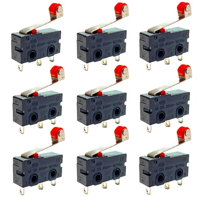 12 x Micro Endschalter Tür Schalter Rollenhebel Öffnen Schließen Schnappschalter - Bild 1 von 4