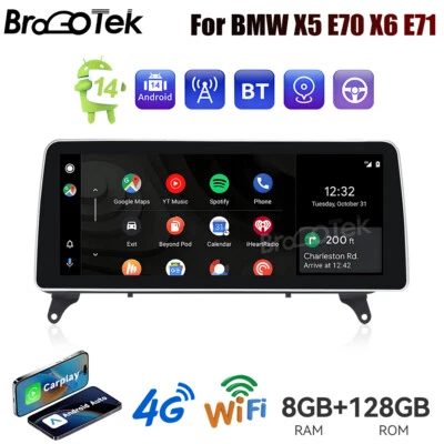 Für BMW X5 E70 X6 E71 12.3" Android 14 Autoradio CarPlay DAB+ GPS Navi BT WiFi - Bild 1 von 4